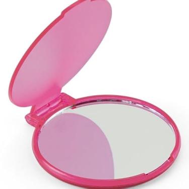 Imagem de Kit 10 Unidades Espelho de Bolsa ou de Mão com Tampa Protetora – Espelhinho Real para Maquiagem (Rosa)