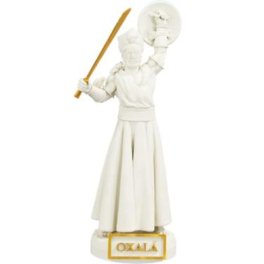 Imagem de Estátua Oxalá Umbanda Candomblé - Orixá Obatalá - Versão 2 (Cor Mármore Dourado)