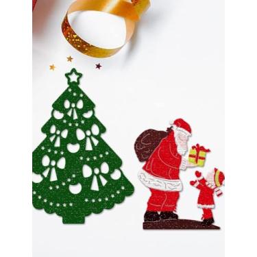 Imagem de Molde de corte de metal de árvore de Natal para fazer cartões e decorações de álbum de fotos, molde de estampagem de estênceis de presente de Natal para artesanato de scrapbook faça você mesmo