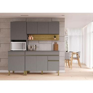 Imagem de Cozinha Modulada Ambiente Line Composição 3 Gris Freijó - Kits Paraná