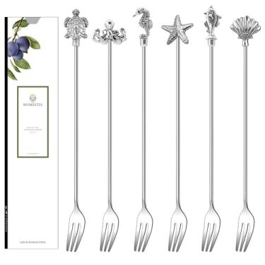 Imagem de Homestia Conjunto De 6 Garfos Jantar, Talheres Aço Inoxidável Qualidade Alimentar, Garfo Para Salada, Bolo Sobremesa, Metal Casa, Cozinha Ou Restaurante, Lavável Na Máquina Lavar Louça - 7"