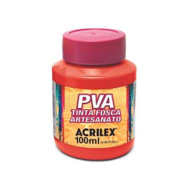 Imagem de Tinta Pva Fosca 100ml P/ Artesanato Acrilex - Vermelho Fogo