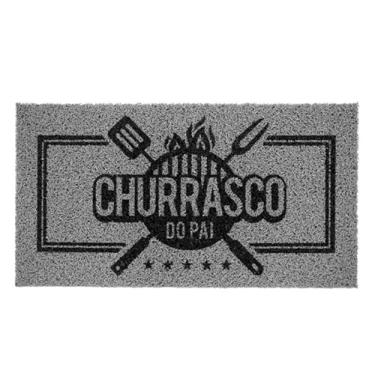 Imagem de Tapete Capacho Churrasqueira Vinil “Churrasco do Pai” 40x75cm – Antiderrapante e Resistente, Ideal para Área Gourmet e Varanda