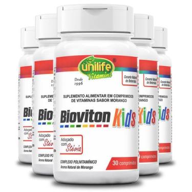 Imagem de Kit 5 Bioviton Kids Polivitaminíco Unilife 30 comprimidos
