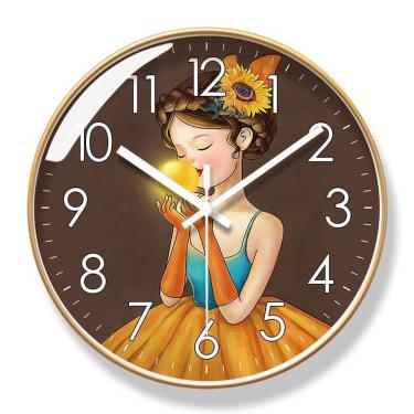 Imagem de Relógio de parede Dreamy Girl Design 30 cm silencioso sem tique-taque