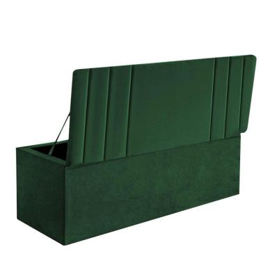 Imagem de Calçadeira Baú Recamier Estofada Cama King 190cm Grécia Suede Verde- Mabe Magazine