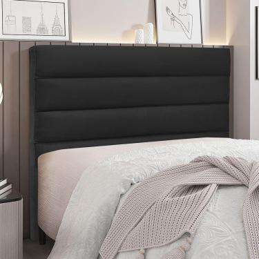 Imagem de Cabeceira Para Cama Box Casal La Italiana 140Cm Veludo Preto