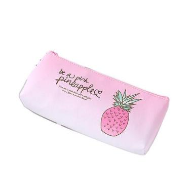 Imagem de Estojo de lápis Creative PineFruits de couro PU de grande capacidade -