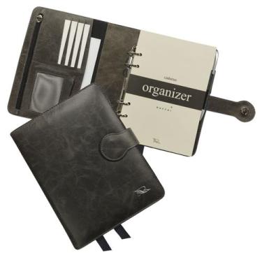 Imagem de Caderno Organizer Couro 127-R Raffai Couros, Verde Retrô