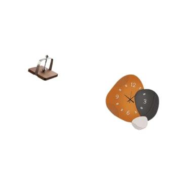 Imagem de Fenteer Organizador de Madeira, Relógio, Dispensador de Lenços, Decoração de Parede, Porta-guardanapos, Presente de Festival, Ornamento para Cozinha, Escritór