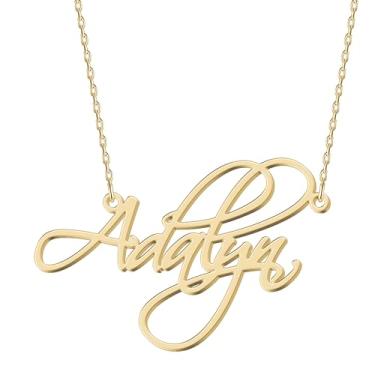 Imagem de UMAGICBOX Colar com nome personalizado - Escolha entre 14 estilos de fonte - Pingente banhado a ouro 18K personalizável - presentes ideais para aniversários, dia das mães e Natal - mulheres, meninas,