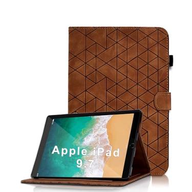 Imagem de Capa para iPad de 9,7 polegadas, 6ª/5ª geração 2018/2017, para iPad Air2/Air 1, capa fólio de couro PU com visualização em vários ângulos com fecho magnético, marrom