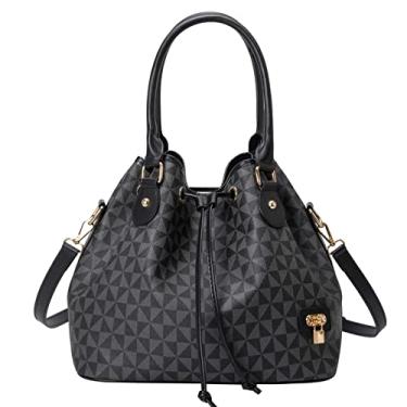 Imagem de Bolsas de mão couro PU feminino Bolsa ombro com alça superior Design transversal tote luxo alças
