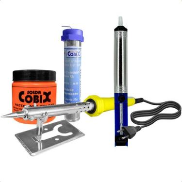 Imagem de Ferro de Solda 60W 127V com Sugador Fio de Estanho Pasta para Solda Id