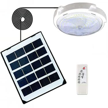 Imagem de Lâmpada de Teto Inteligente Solar para Ambiente Fechado Jardim IP66 Corredor Decoração com Painel Controle Remoto 50 Pérolas LED Alta Brilho Duração Iluminação 12 Horas Carregamento 4-6 Vida Útil 5-8
