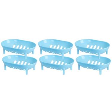 Imagem de Saboneteira Porta Sabonete De Plástico De Plastico Vazada Portátil (Azul Bebê | Kit 6)