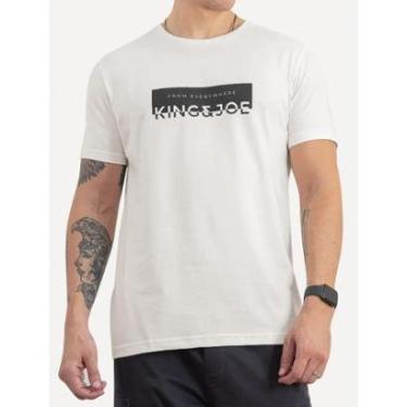 Imagem de Camiseta King & Joe Masculina Logomania Negativo Off-White-Masculino