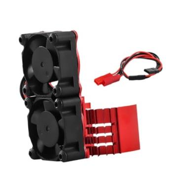 Imagem de menolana Ventilador de refrigeração para motor de carro RC em liga de alumínio, profissional, dissipador de calor de alto desempenho para motores RC 540, 550 e, Vermelho