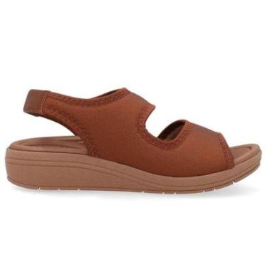 Imagem de Sandália Feminina Anabela Elastano Canela Usaflex UD18002-Feminino