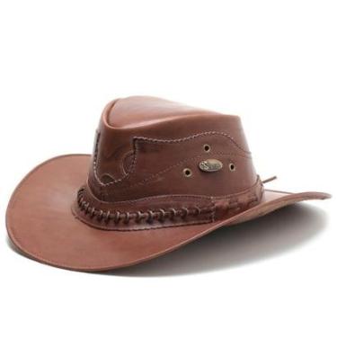 Imagem de Chapéu Country de Couro Cowboy Rodeio Americano-Unissex