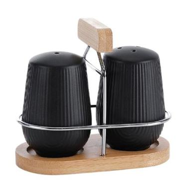 Imagem de Saleiro/pimenteiro Oasis Preto 90ml 3 Peças - Etilux