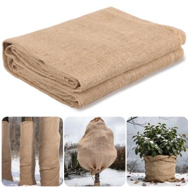 Imagem de HFYZZ Rolo de tecido de serapilheira natural de juta de 99,4 pol. x 49,2 m, protetor de tronco de árvore de tecido de serapilheira grande cobertor de plantas de inverno para cobertura de sementes