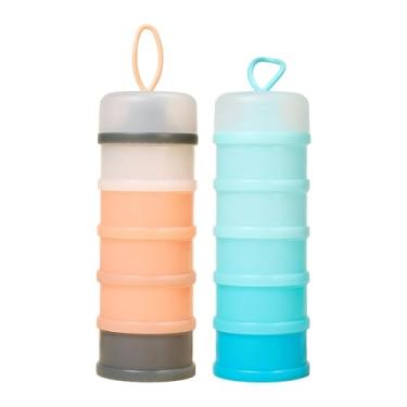 Imagem de Fenteer Conjunto de 2 Recipientes Multifuncionais para Proteína em Pó, Ideais para Exercícios, Fitness E Viagens.