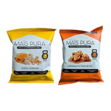 Imagem de Mix 2 Pipocas Artesanal Natural com Proteína e Colágeno Mais Pura