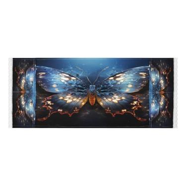 Imagem de Wassud Capas de lavadora e secadora de borboleta azul, protetor de lavadora com sacos de armazenamento, capa de geladeira à prova de poeira com bolsos para lavanderia doméstica, cozinha, 120 x 55 cm