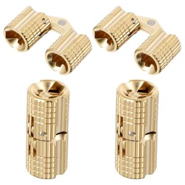 Imagem de 8 dobradiças de latão, ângulo de abertura de 180 graus, dobradiça oculta para móveis, dobradiça oculta, dobradiça invisível para móveis de gabinete, para caixa de joias faça você mesmo, artesanato à