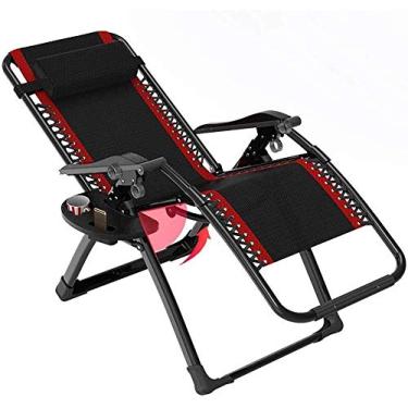 Imagem de Espreguiçadeira dobrável para pátio, cadeira reclinável de gravidade zero, cadeira dobrável para almoço, cama de soneca, varanda, lazer, sofá, cadeira portátil de praia, suporte de peso: 150 kg
