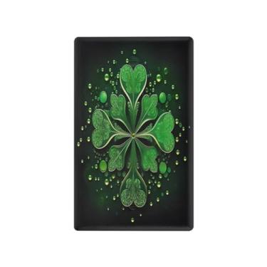 Imagem de Wassud Trevo de quatro folhas (2) placa de cobertura de interruptor de luz, 1 capa de tomada em branco placa de parede decorativa decoração de casa sala de estar quarto