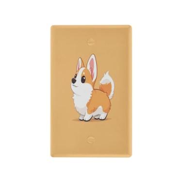 Imagem de Wassud Placa de cobertura para interruptor de luz, interruptor único, capa de parede, placa de parede, desenho animado, cachorro, decorativo, decoração de casa, sala de estar, quarto, decoração