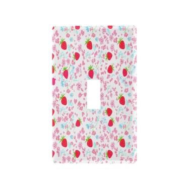 Imagem de Wassud Morangos (2) Capa decorativa para placa de parede para interruptores de luz, tamanho padrão para tomadas elétricas, interruptor único