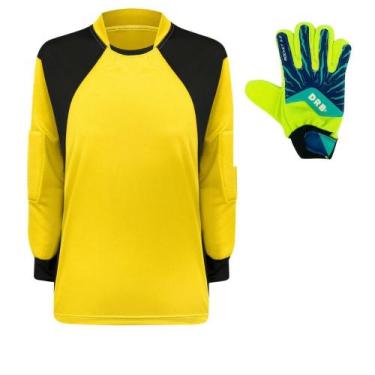 Imagem de Camisa Goleiro trb Infantil Luva DRB Azul Verde Infantil, Amarelo, 8