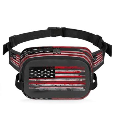 Imagem de Pochete retrô da bandeira da América para mulheres e homens com alça ajustável, bolsa transversal, bolsa de peito, bolsas de bumbum, bolsa de estilingue, Cor 3