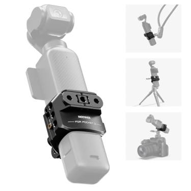 Imagem de NEEWER Bolso 3 Gaiola, Liga de Alumínio Gimbal Câmera Vídeo Gravação de Vídeo Rig com Adaptador de Acessórios para Câmera de Ação Integrado 1/4" Rosca Compatível com DJI Osmo Pocket 3, Sem Montagem