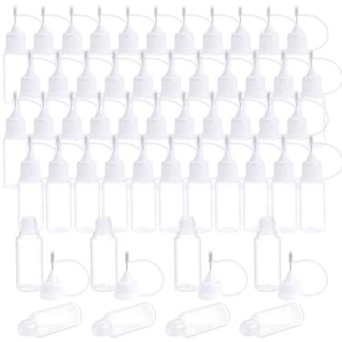 Imagem de AHANDMAKER 100 frascos aplicadores de ponta de precisão com frascos transparentes de 10 ml/9,6 g, aplicador de cola de plástico para pintura acrílica de óleo líquido, decorações artesanais