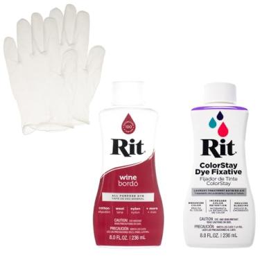 Imagem de Conjunto de corante líquido Rit com fixador ColorStay – Kit tudo em um com luvas para reduzir o sangramento de cor