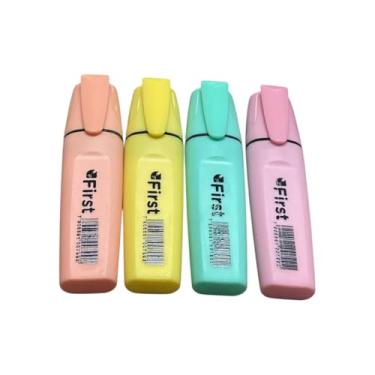 Imagem de Kit 4 Marca Texto Tons Pastel First Ergonômico Escolar Suave