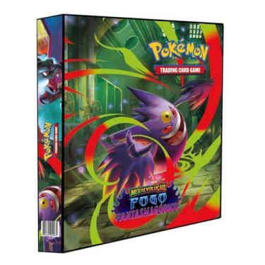 Imagem de Álbum Pasta Fichário Pokemon Fogo Fantasmagórico Capa Dura Mega Evoluç