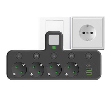 Imagem de Adaptador De Tomada De Viagem,Carregador Portátil 2500W Com Conversor Para Viagem - Carregador USB Compacto Com Adaptador De Tomada,Para Telefone Laptop Eletrônicos Em Viagens E Negócios