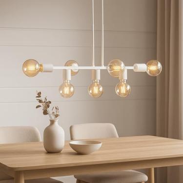 Imagem de Pendente Rubis 7 Lâmpadas 68cm Industrial (Branco)