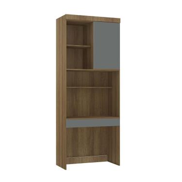 Imagem de Bancada De Estudos Modulada 1 Porta 90cm Veneza Luciane Móve Avelã Pf/cinza Supremo Pf