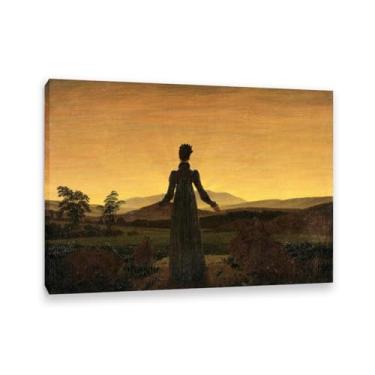 Imagem de Woman Before the Rising Sun por Caspar David Friedrich Impressões em tela Well Decor The World Classic Art Reproduções de arte grande giclée arte de parede para sala de estar decoração de casa 100 x