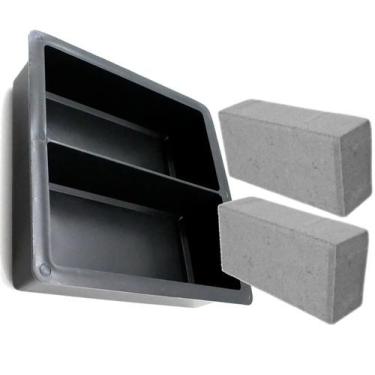 Imagem de kit Com 10 Formas Plástica Dupla Para Bloquete Tijolinho Holandês 06cm