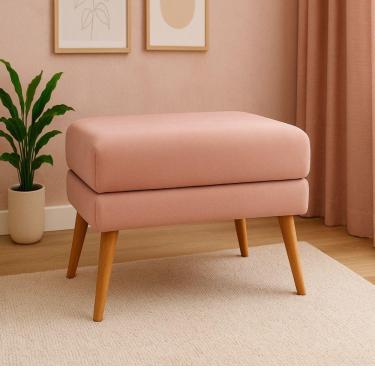 Imagem de Puff Decorativo Itália Material Veludo- Star Confort Rose