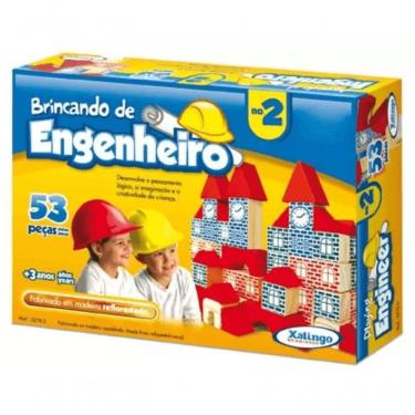 Imagem de Blocos Pedagógicos Brincando De Engenheiro 53 Peças - Xalingo