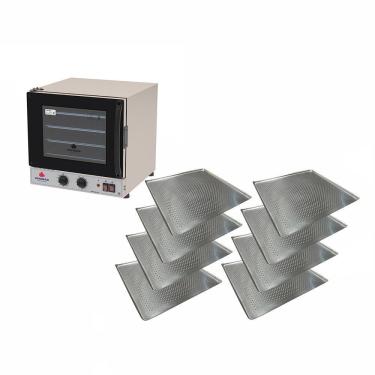 Imagem de Forno Turbo Prp-004 G2 110V Preto Progás + 8 Assadeiras Cimapi 110V