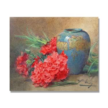 Imagem de NHLDZYH Arte em tela floral clássica natureza morta, impressão vintage estilo pintura a óleo, decoração de parede botânica para sala de estar elegante, sala de jantar. A07. Somente tela 70x84 cm